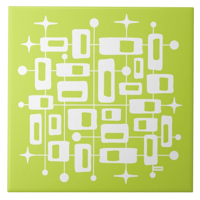 Mid Century Modern Atomar Abstrakt Fliese (Vorderseite)