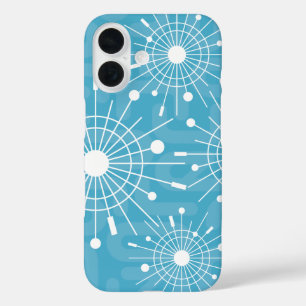 Mid-Century Modern Atomare Weihnachts-Schneeflocke iPhone 16 Hülle