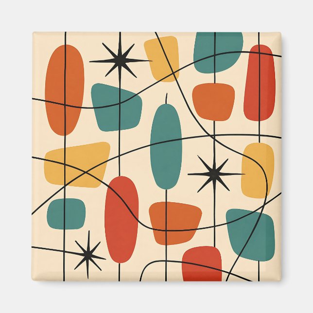 Mid Century Modern Atomic Abstract Magnet (Vorne)