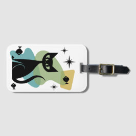Mid Century Modern Atomic Age Cat Luggage Tag Gepäckanhänger