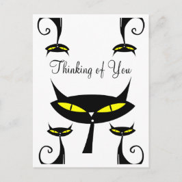 Mid Century Modern Atomic Cat - Ich denke an Dich Postkarte