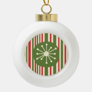 Mid Century Modern Atomic Dot Retro Weihnachten Keramik Kugel-Ornament