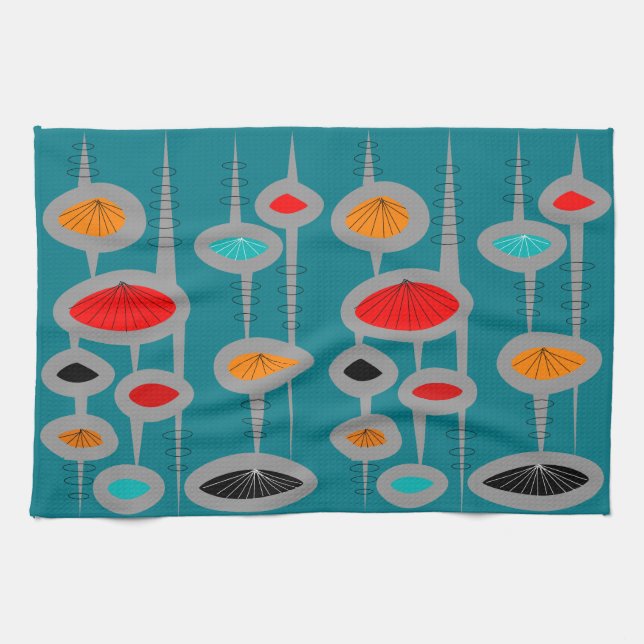 Mid-Century Modern Atomic Geschirrtuch (Horizontal)