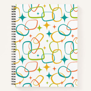 Mid-Century Modern Atomic Glanz Retro Notizbuch