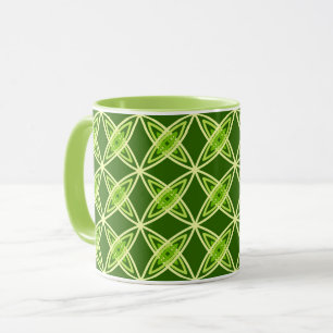 Mid Century Modern Atomic Print - Olivgrün Tasse