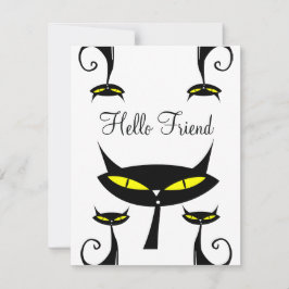 Mid Century Modern Atomic Schwarze Katze Hallo Fre