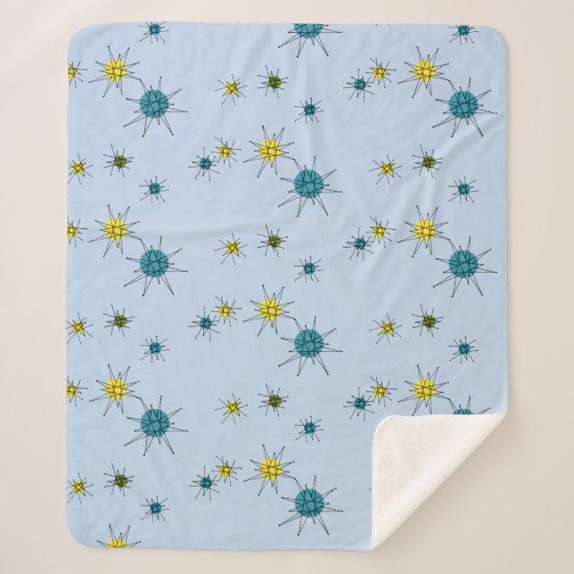 Mid-Century Modern Atomic Sherpadecke (Vorderseite)