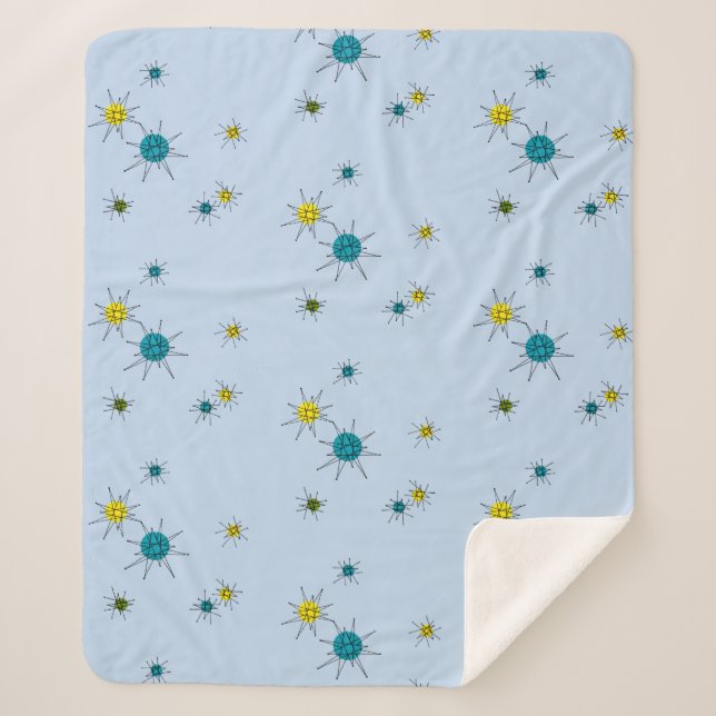 Mid-Century Modern Atomic Sherpadecke (Vorderseite)