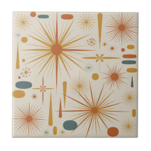 Mid Century Modern Atomic Sternenexplosion Retro Fliese