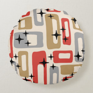 Mid Century Modern Atomic Weihnachten Rundes Kissen