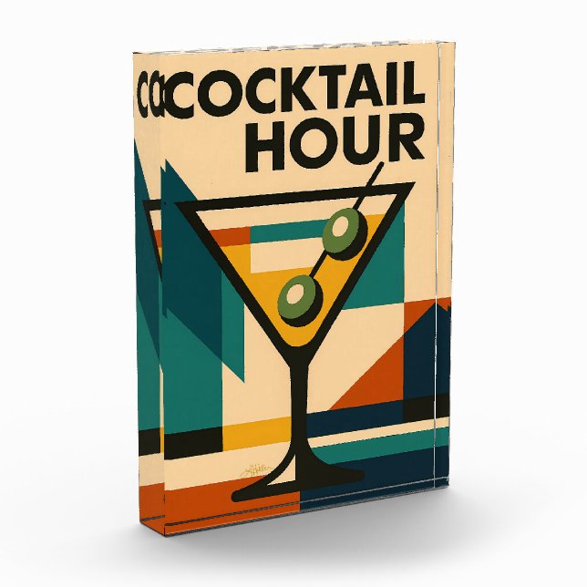 Mid Century Modern Bauhaus Cocktail Hour Martini Fotoblock (Links)