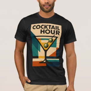 Mid Century Modern Bauhaus Cocktail-Stunde Martini T-Shirt
