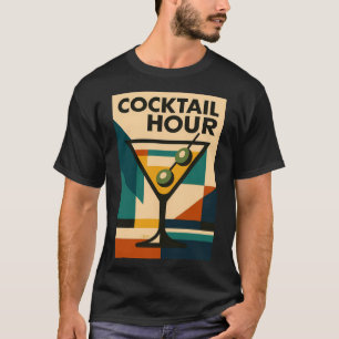 Mid Century Modern Bauhaus Cocktail-Stunde Martini T-Shirt