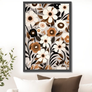 Mid Century Modern Blumen Poster