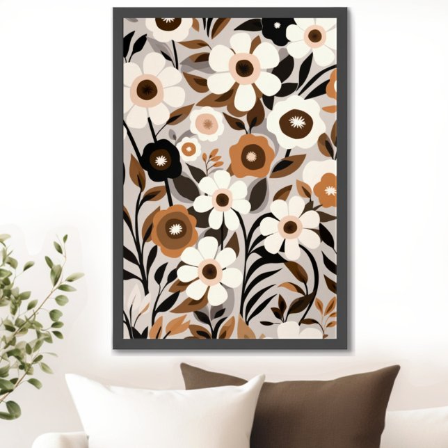 Mid Century Modern Blumen Poster (Transform your space with the timeless beauty of mid century modern floral art print. )