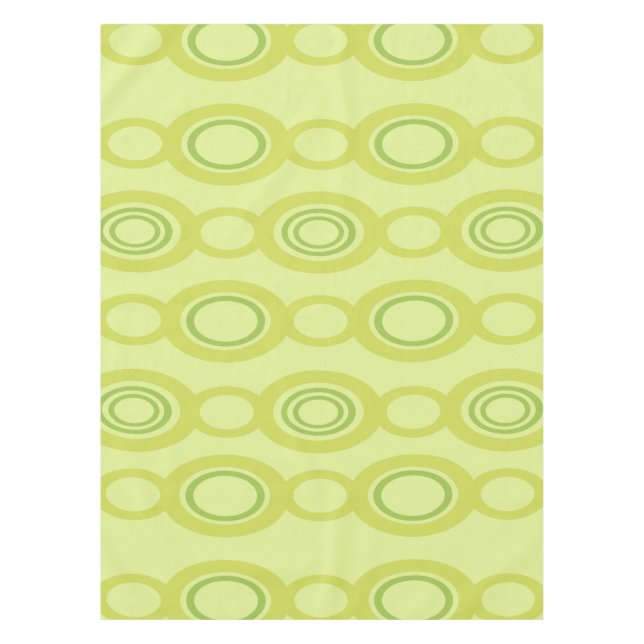 Mid Century Modern Chain Links Chartreuse Tischdecke (Vorderseite)