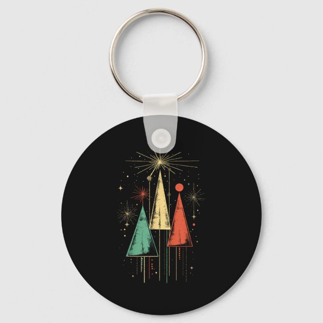Mid Century Modern Christmas  Schlüsselanhänger (Vorderseite)