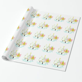 MID CENTURY MODERN CHRISTMAS TRETRO GESCHENKPAPIER