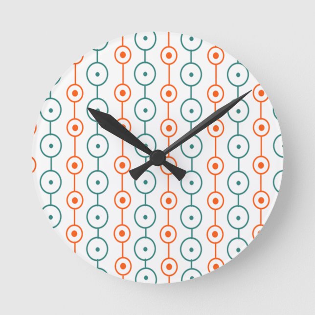 Mid-Century Modern Circle Strings  Round Clock Runde Wanduhr (Vorderseite)