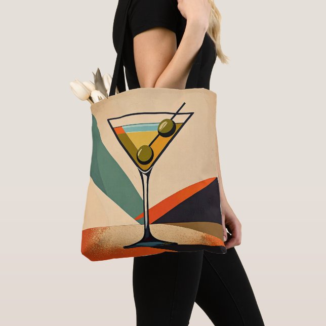 Mid Century Modern Color Block Martini Art Tasche (Von Nahem)