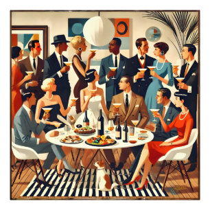 Mid Century Modern Die Martini-Intellektuellen Fotodruck