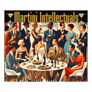 Mid Century Modern Die Martini-Intellektuellen  Fotodruck