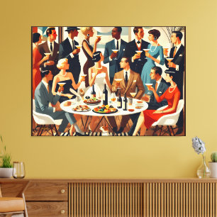 Mid Century Modern Die Martini-Intellektuellen  Leinwanddruck