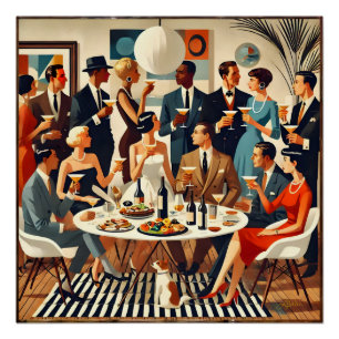 Mid Century Modern Die Martini-Intellektuellen Poster