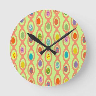 Mid-century Modern Eggs Runde Wanduhr