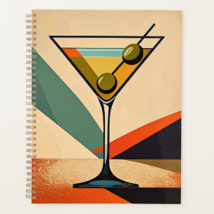 Mid Century Modern Farbblock Martini Kunst Planer