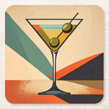 Mid Century Modern Farbblock Martini Kunst