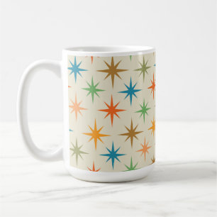 Mid Century Modern Farbiger Atomarer Sternenexplos Kaffeetasse