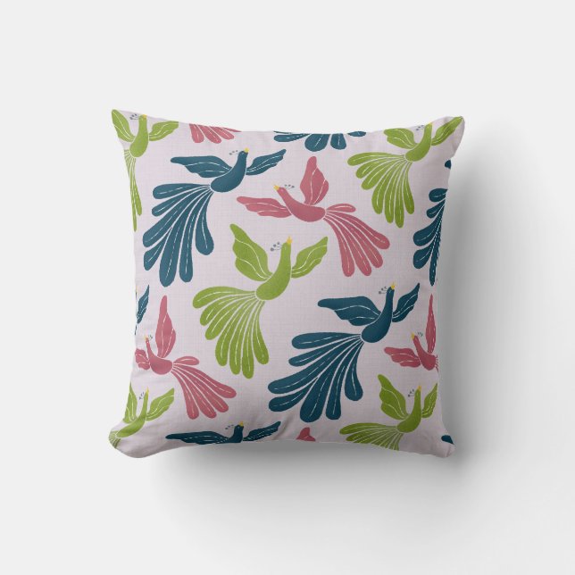 Mid-Century Modern Firebirds Kissen (Vorderseite)