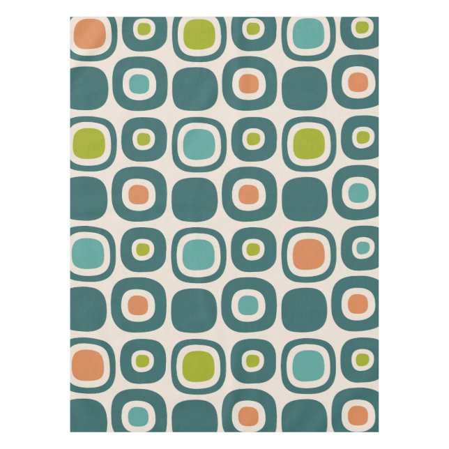 Mid Century Modern Garden Path Pattern Tischdecke (Vorderseite)