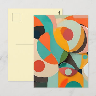 Mid-Century-Modern-Gemälde, verschiedene Farben Postkarte