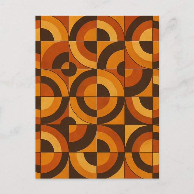 Mid Century Modern Geometric Abstract Pattern Postkarte (Vorderseite)