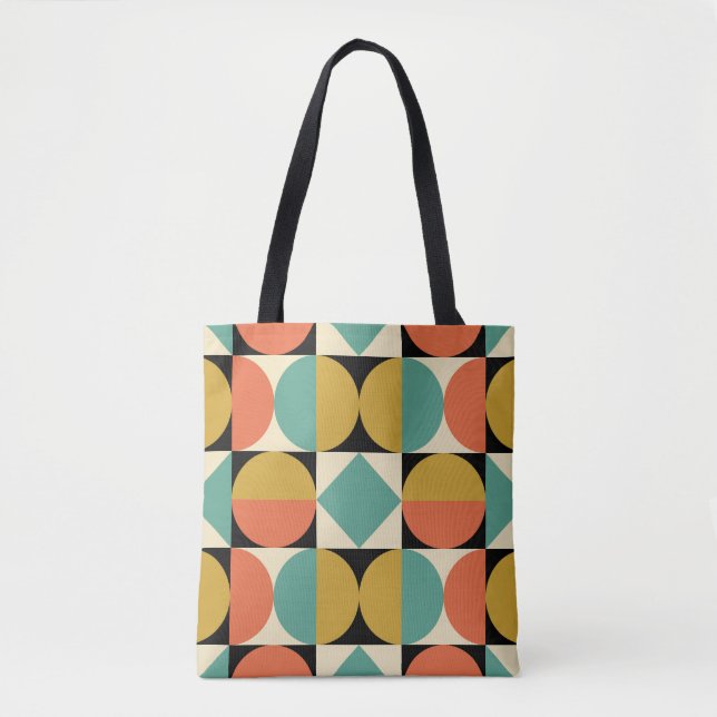Mid Century Modern Geometric Abstract Tasche (Vorderseite)
