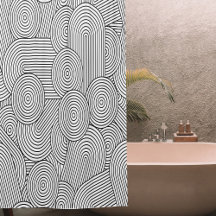 Mid Century Modern Geometric Arch Black White