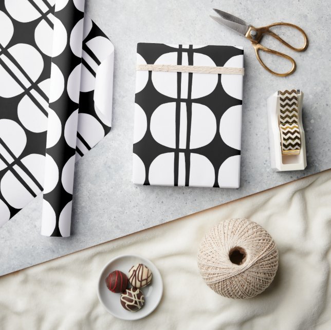 Mid Century Modern Geometric Pattern Geschenkpapier (Kunsthandwerk)