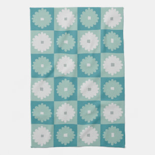 Mid Century Modern Geometrische Blumen Küchentuch
