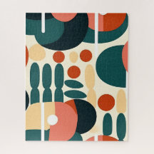 Mid Century Modern Geometrisches Abstrakt Familie