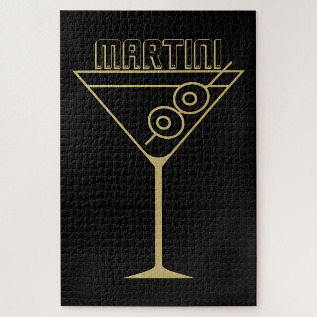 Mid Century Modern Gold 2 Olive Martini (Vertikal)