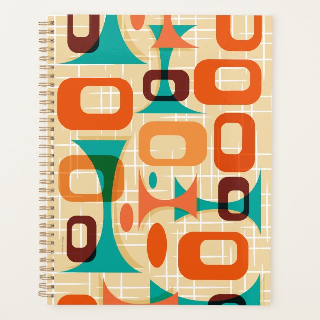 Mid Century Modern Graphic Googie Calendar Planner Planer (Vorderseite)