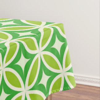 Mid Century Modern Green Starbursts on circles Tischdecke