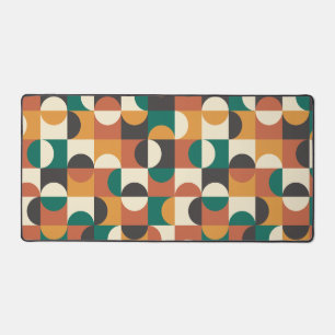 Mid Century Modern Halbkreise grün und orange Schreibtischunterlage