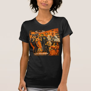 Mid Century Modern Halloween Martini-Party T-Shirt