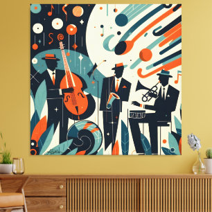 Mid Century Modern Jazz Age Trio Leinwanddruck