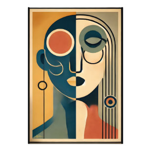 Mid-Century-Modern-Kunst Abstract Nonkonformistisc Fotodruck