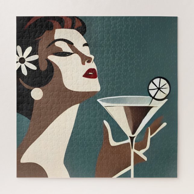 Mid Century Modern Kunst Die Martini-Diva (Vertikal)