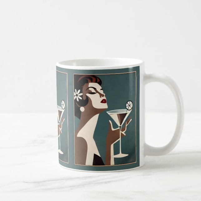Mid Century Modern Kunst Die Martini-Diva Kaffeetasse (Rechts)
